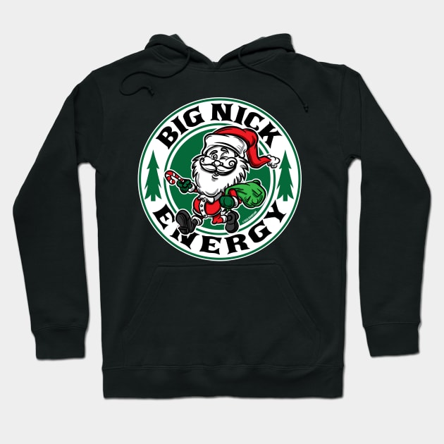 Big Nick Energy Retro Santa Mascot Hoodie by eShirtLabs